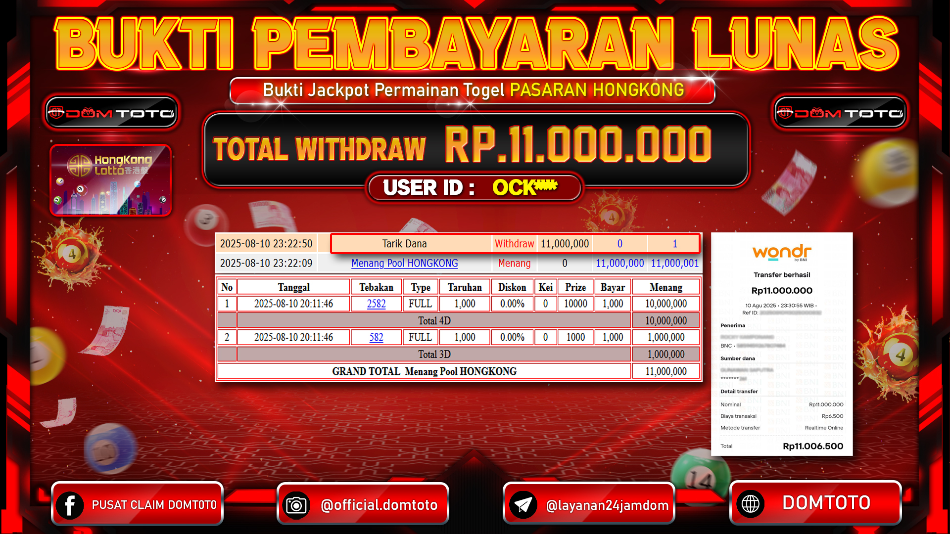 JACKPOT TOGEL HONGKONG 10 AGUSTUS  2025